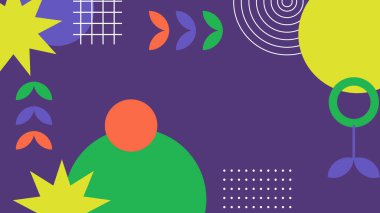 Şekilleri olan renkli soyut geometrik desen. Arkaplan, Sanat Projeleri ve Modern Tasarım Konseptleri için ideal.