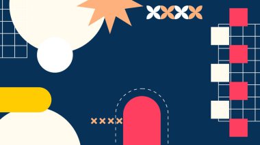 Kalın Renkler ve Şekillerle Canlı Soyut Geometrik Arkaplan