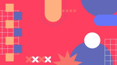 Renkli şekilli soyut geometrik desen arkaplanı