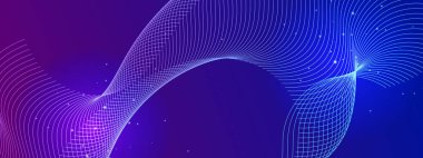 Aydınlık Efektli Karanlık Arkaplanda Soyut Gradyan Dalgası