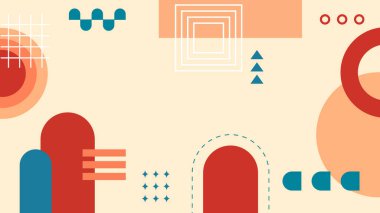 Renkli Şekiller ve Desenler ile Soyut Geometrik Arkaplan