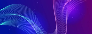 Modern Arkaplanda Soyut Dalga Şablonu Gradyan Renkleri. Modern tasarımlar, teknoloji temaları veya yaratıcı projeler için ideal