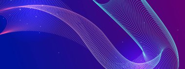 Karanlık Arkaplanda Soyut Renkli Dalga Deseni