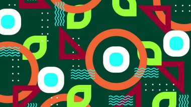 Canlı Renkler ve Şekillerle Geometrik Soyut Desen. Kalın Geometrik Şekiller ve Canlı Renkler içeren canlı bir Soyut Desen