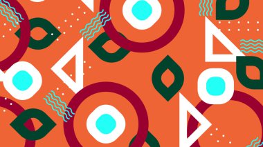 Sıcak Renkli Tonlardaki Soyut Geometrik Desen