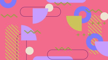 Renkli şekilli soyut geometrik desen arkaplanı