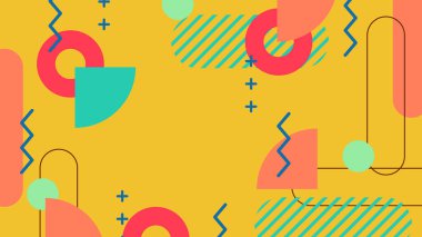 Renkli Şekiller ve Desenler ile Soyut Geometrik Arkaplan