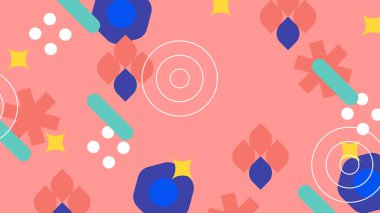 Canlı Renkler ve Şekillerle Geometrik Soyut Desen. Kalın Geometrik Şekiller ve Canlı Renkler içeren canlı bir Soyut Desen