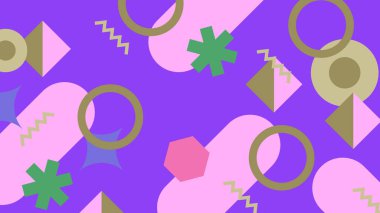 Kalın Renkler ve Şekillerle Canlı Soyut Geometrik Arkaplan