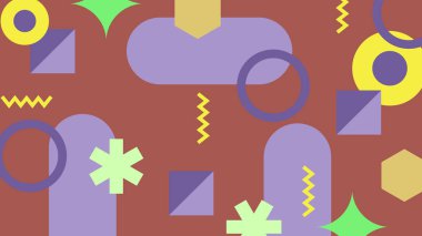 Renkli şekilli soyut geometrik desen arkaplanı