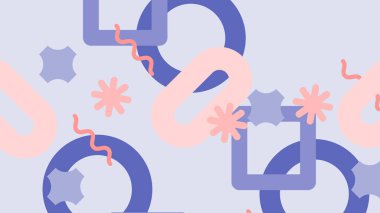 Geometrik Desenler ile Renkli Soyut Şekiller Arkaplanı