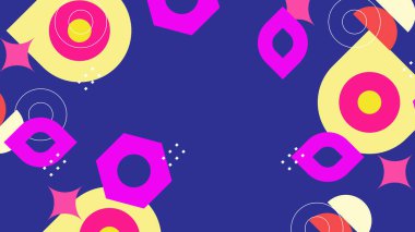 Renkli Şekiller ve Desenler ile Soyut Geometrik Arkaplan