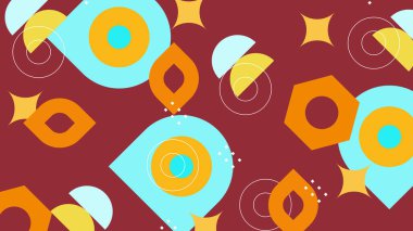 Kalın Renkler ve Şekillerle Canlı Soyut Geometrik Arkaplan