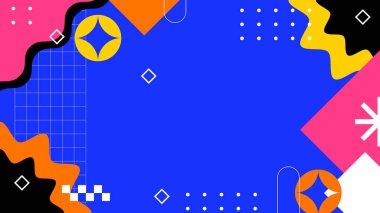 Şekilleri olan renkli soyut geometrik desen. Arkaplan, Sanat Projeleri ve Modern Tasarım Konseptleri için ideal.