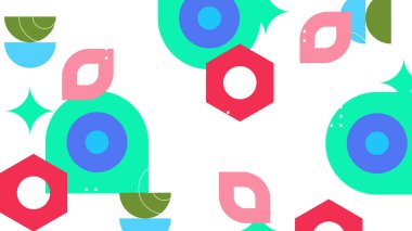 Renkli şekilli soyut geometrik desen arkaplanı