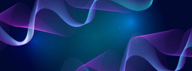 Aydınlık Efektli Karanlık Arkaplanda Soyut Gradyan Dalgası