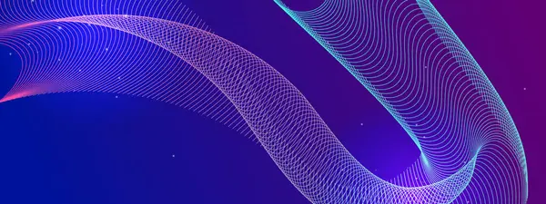 Karanlık Arkaplanda Soyut Renkli Dalga Deseni