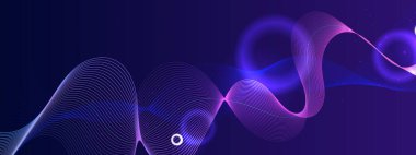 Karanlık Arkaplanda Soyut Renkli Dalga Deseni