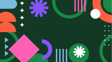 Renkli Şekiller ve Desenler ile Soyut Geometrik Arkaplan