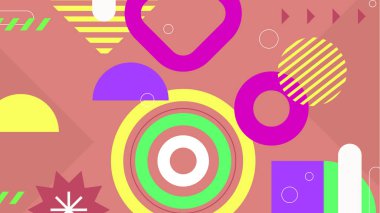 Renkli şekilli soyut geometrik desen arkaplanı