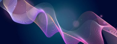 Modern Arkaplanda Soyut Dalga Şablonu Gradyan Renkleri. Modern tasarımlar, teknoloji temaları veya yaratıcı projeler için ideal