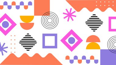 Geometrik Desenler ile Renkli Soyut Şekiller Arkaplanı