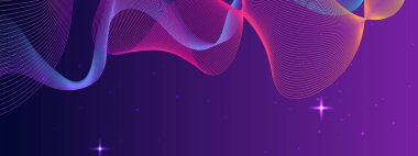 Karanlık Arkaplanda Soyut Renkli Dalga Deseni