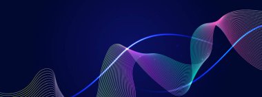 Karanlık Arkaplanda Soyut Renkli Dalga Deseni