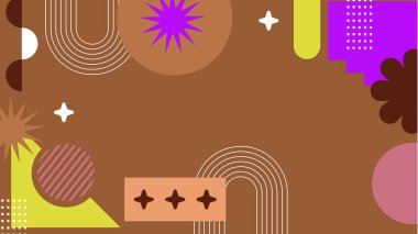 Renkli Şekiller ve Desenler ile Soyut Geometrik Arkaplan