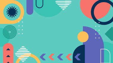 Geometrik Desenler ile Renkli Soyut Şekiller Arkaplanı