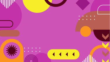 Canlı Renkler ve Şekillerle Geometrik Soyut Desen. Kalın Geometrik Şekiller ve Canlı Renkler içeren canlı bir Soyut Desen