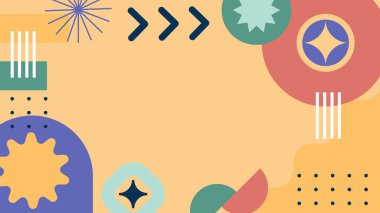 Sıcak Renkli Tonlardaki Soyut Geometrik Desen