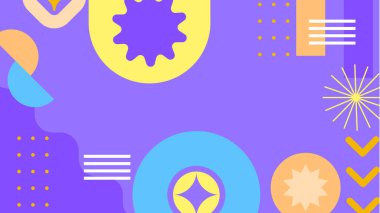 Renkli Şekiller ve Desenler ile Soyut Geometrik Arkaplan