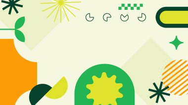 Sıcak Renkli Tonlardaki Soyut Geometrik Desen