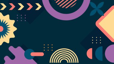 Geometrik Desenler ile Renkli Soyut Şekiller Arkaplanı