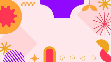 Renkli Şekiller ve Desenler ile Soyut Geometrik Arkaplan