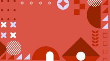 Şekilleri olan renkli soyut geometrik desen. Arkaplan, Sanat Projeleri ve Modern Tasarım Konseptleri için ideal.