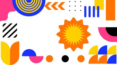 Geometrik Desenler ile Renkli Soyut Şekiller Arkaplanı