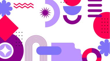 Renkli Şekiller ve Desenler ile Soyut Geometrik Arkaplan