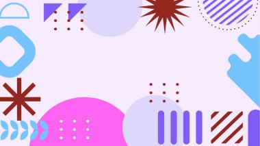 Geometrik Şekiller ve Desenler ile Renkli Soyut Arkaplan