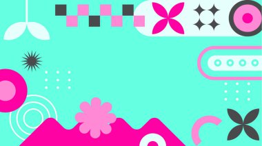 Renkli şekilli soyut geometrik desen arkaplanı