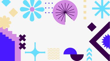 Kalın Renkler ve Şekillerle Canlı Soyut Geometrik Arkaplan