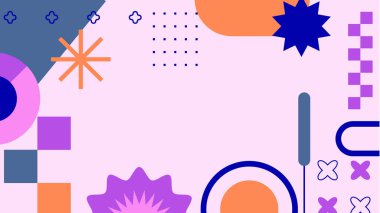 Canlı Geometrik Soyut Arkaplan. Dinamik Soyut Arkaplan Şekilleri Renkli Şekiller halinde. Modern, oyuncu bir estetik gerektiren Tasarım Projeleri için mükemmel.