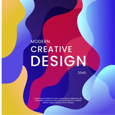 Mavi Kırmızı ve Sarı Gradyan Geometrik Şekiller Arkaplanı. Posta, Arkaplan, Banner, Ad, Promo, Davetiye, Etc İçin İdeal