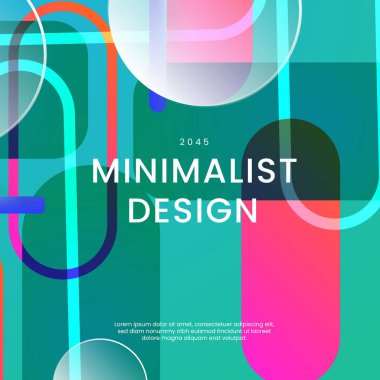 Yeşil ve Pembe Gradyan Soyut Şekiller Posta, Arkaplan, Banner, Ad, Promo, Davetiye, Etc için İdeal