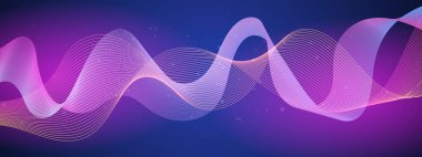 Karanlık Arkaplanda Soyut Renkli Dalga Deseni