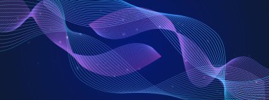 Karanlık Arkaplanda Soyut Renkli Dalga Deseni