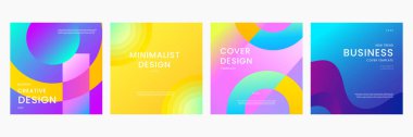 Renkli Gradyan Soyut Şekilleri Posta, Arkaplan, Sancak, Ad, Promo, Davetiye, Etc için İdeal