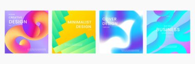 Renkli Gradyan Soyut Şekilleri Posta, Arkaplan, Sancak, Ad, Promo, Davetiye, Etc için İdeal