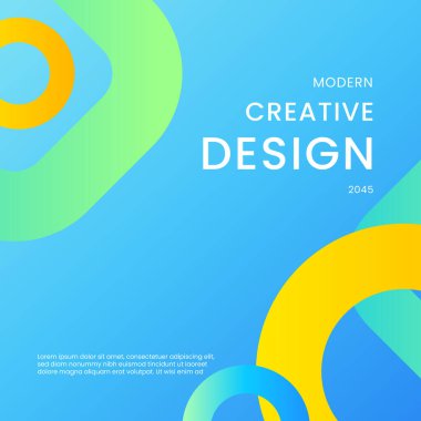 Mavi Yeşil ve Sarı Gradyan Modern Tasarım Posta, Arkaplan, Banner, Ad, Promo, Davetiye, Etc